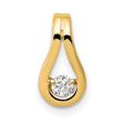 2.8mm VS Diamond Teardrop Shape Slide Charm Pendant in Real 14k Yellow Gold
