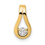 2.8mm VS Diamond Teardrop Shape Slide Charm Pendant in Real 14k Yellow Gold