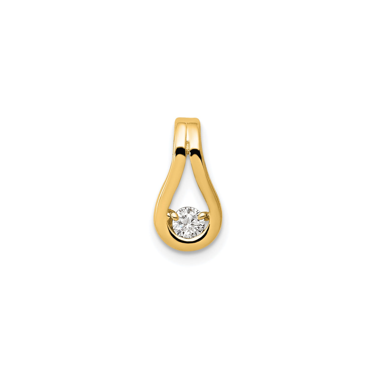 AA Diamond Charm Pendant in Real 14k Yellow Gold