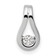 2.8mm VS Diamond Teardrop Shape Slide Charm Pendant in Real 14k White Gold