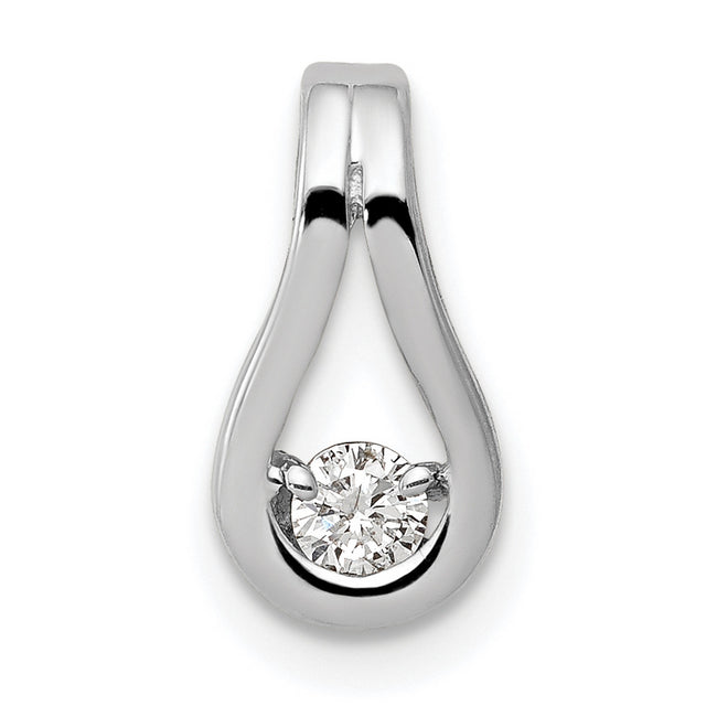 2.8mm VS Diamond Teardrop Shape Slide Charm Pendant in Real 14k White Gold