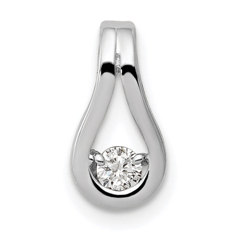 2.8mm AAA Diamond Teardrop Shape Slide Charm Pendant in Real 14k White Gold