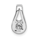 4.7mm A Diamond Teardrop Shape Slide Charm Pendant in Real 14k White Gold