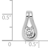 4.7mm AAA Diamond Teardrop Shape Slide Charm Pendant in Real 14k White Gold