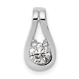 4.7mm A Diamond Teardrop Shape Slide Charm Pendant in Real 14k White Gold