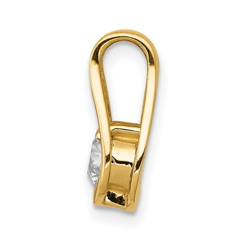 4.7mm VS Diamond Teardrop Shape Slide Charm Pendant in Real 14k Yellow Gold