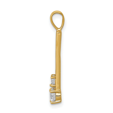A Diamond Two Stone Charm Pendant in Real 14k Yellow Gold