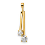 A Diamond Two Stone Charm Pendant in Real 14k Yellow Gold