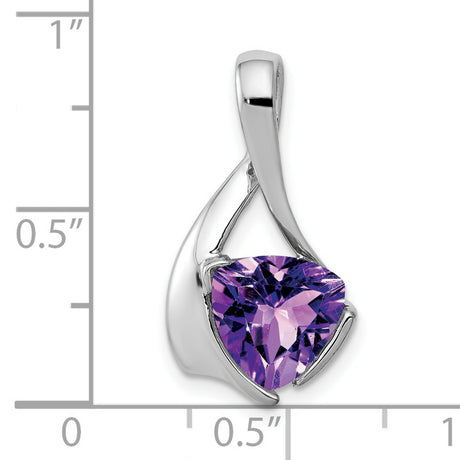 8mm Amethyst Charm Pendant in Real 14k White Gold