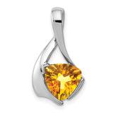 8mm Citrine Charm Pendant in Real 14k White Gold