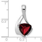 8mm Garnet Charm Pendant in Real 14k White Gold