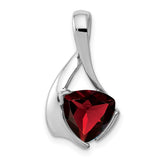 8mm Garnet Charm Pendant in Real 14k White Gold