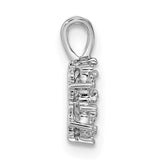 4.5mm Round Freshwater Cultured Pearl VS Diamond Charm Pendant in Real 14k White Gold