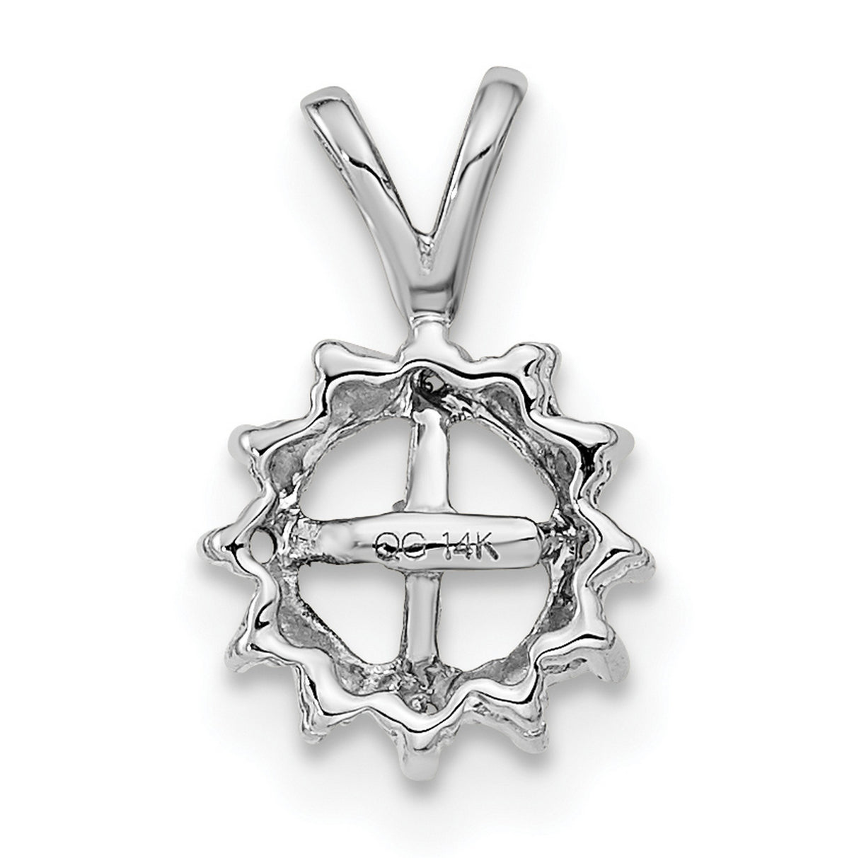 4.5mm Round Freshwater Cultured Pearl AAA Diamond Charm Pendant in Real 14k White Gold