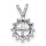4.5mm Round Freshwater Cultured Pearl AAA Diamond Charm Pendant in Real 14k White Gold