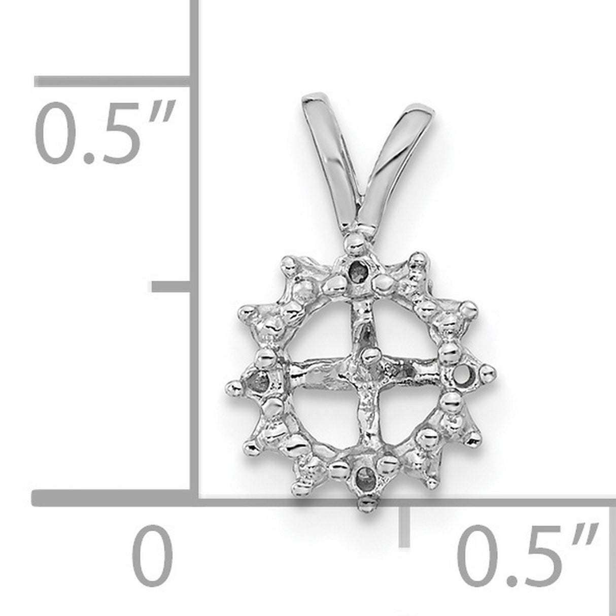 4.5mm Round Freshwater Cultured Pearl AAA Diamond Charm Pendant in Real 14k White Gold
