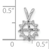 4.5mm Round Freshwater Cultured Pearl AAA Diamond Charm Pendant in Real 14k White Gold