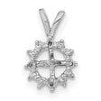 4.5mm Round Freshwater Cultured Pearl VS Diamond Charm Pendant in Real 14k White Gold