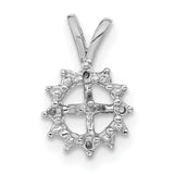 4.5mm Round Freshwater Cultured Pearl VS Diamond Charm Pendant in Real 14k White Gold