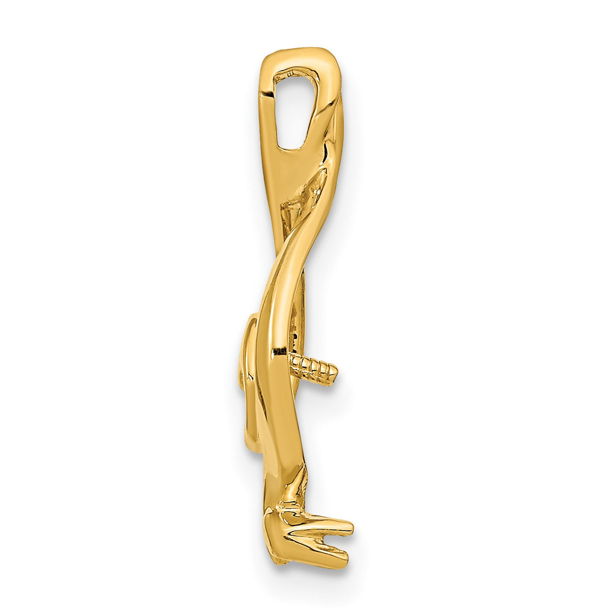 14k Yellow Gold Pendant with Cultured Pearl and Diamond Accent, Swirl Teardrop Design