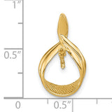 7mm White Round Freshwater Cultured Pearl AAA Diamond Charm Pendant in Real 14k Yellow Gold
