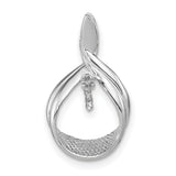 7mm White Round Freshwater Cultured Pearl VS Diamond Charm Pendant in Real 14k White Gold