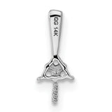 14k White Gold Pendant with Cultured Pearl and Diamond Cluster, Elegant Bridal Jewelry