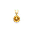 14k Yellow Gold Pendant with Round Citrine in Bezel Setting, Classic Minimalist Design