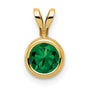 6mm Mount Saint Helens bezel Charm Pendant in Real 14k Yellow Gold