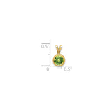 14k Yellow Gold Peridot Pendant with Bezel Setting, Minimalist August Birthstone Charm