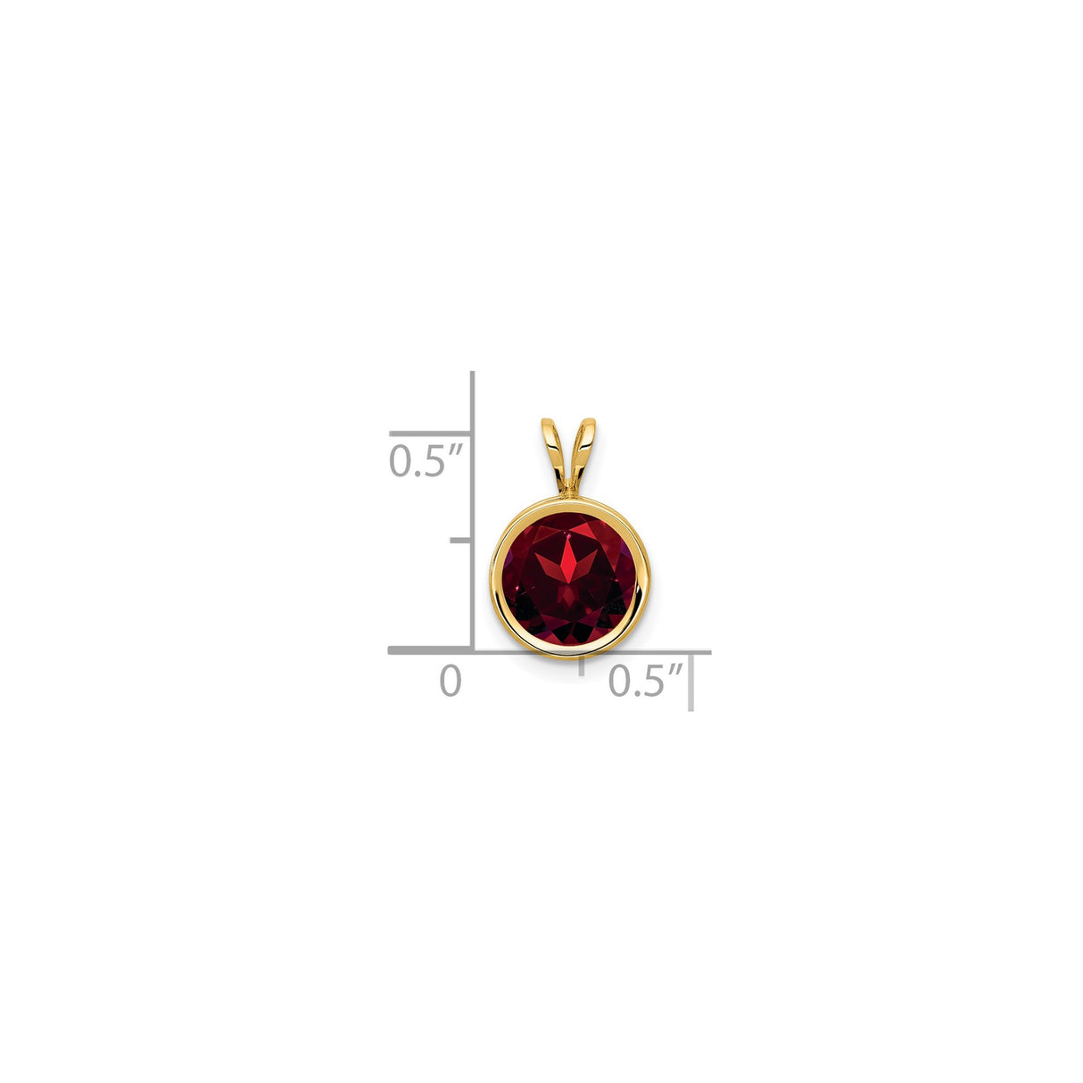 14k Yellow Gold Lotus Pendant with Garnet in Round Bezel Setting, Minimalist Spiritual Charm for Women