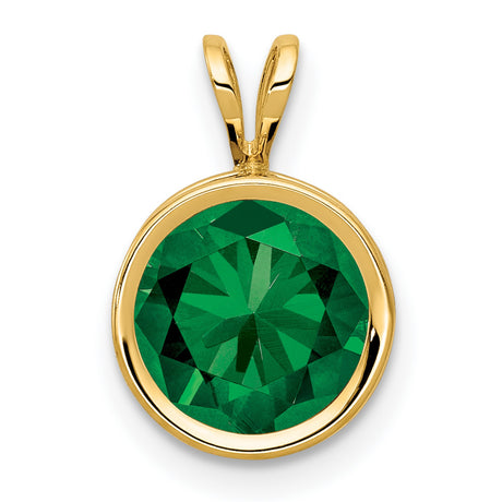 8mm Mount Saint Helens bezel Charm Pendant in Real 14k Yellow Gold