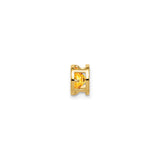 14k Yellow Gold Citrine Stud Earrings, Round Bezel Set, Minimalist Modern Design for Women