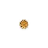 14k Yellow Gold Citrine Stud Earrings, Round Bezel Set, Minimalist Modern Design for Women