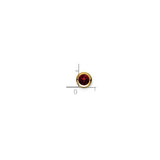 14k Yellow Gold Garnet Stud Earrings, Round Cut Solitaire Bezel Set, Minimalist Jewelry for Women