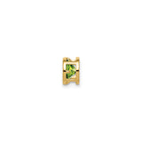 14k Yellow Gold Stud Earrings with Round Bezel Setting, Peridot Gemstone, Minimalist Style