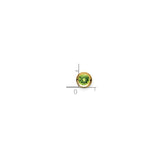 14k Yellow Gold Stud Earrings with Round Bezel Setting, Peridot Gemstone, Minimalist Style