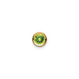 14k Yellow Gold Stud Earrings with Round Bezel Setting, Peridot Gemstone, Minimalist Style