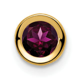 5mm Rhodolite Garnet bezel Charm Pendant in Real 14k Yellow Gold