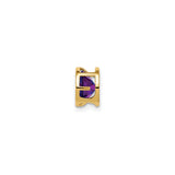 14k Yellow Gold Amethyst Pendant, Round Bezel-Set February Birthstone, Modern Dainty Design