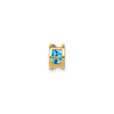 14k Yellow Gold Round Pendant with Swiss Blue Topaz Bezel-Set Gemstone for Women