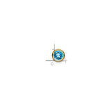 14k Yellow Gold Round Pendant with Swiss Blue Topaz Bezel-Set Gemstone for Women