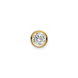 14k Yellow Gold Stud Earring with Cubic Zirconia, Bezel Set, Minimalist Style for Women