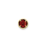 14k Yellow Gold Garnet Charm Pendant with Round Garnet in Bezel Setting, January Birthstone