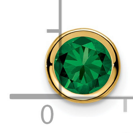 6mm Mount Saint Helens bezel Charm Pendant in Real 14k Yellow Gold