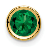 6mm Mount Saint Helens bezel Charm Pendant in Real 14k Yellow Gold
