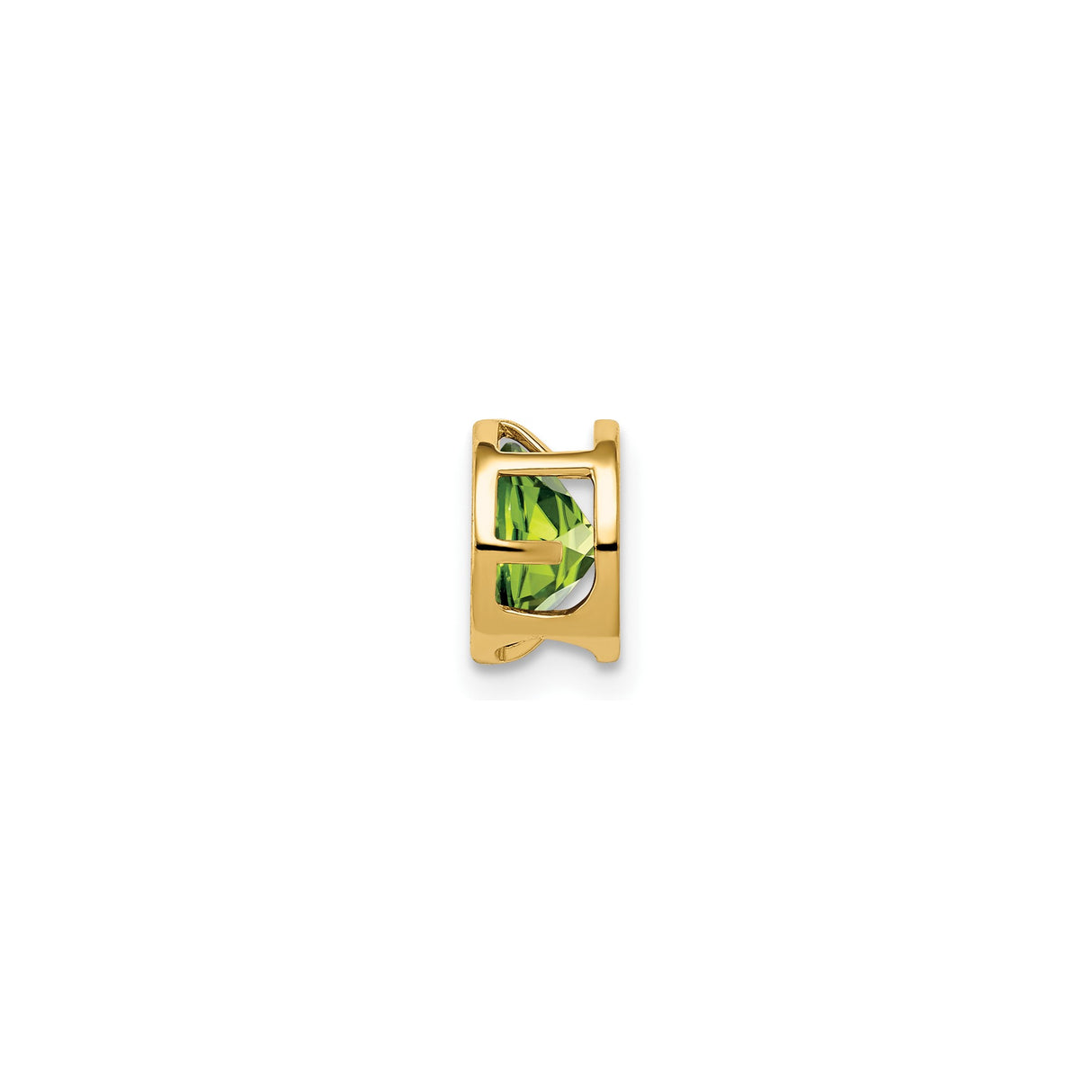 14k Yellow Gold Peridot Stud Earrings, Round Bezel Set August Birthstone Jewelry