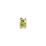 14k Yellow Gold Peridot Stud Earrings, Round Bezel Set August Birthstone Jewelry