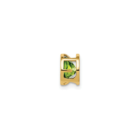 14k Yellow Gold Peridot Stud Earrings, Round Bezel Set August Birthstone Jewelry
