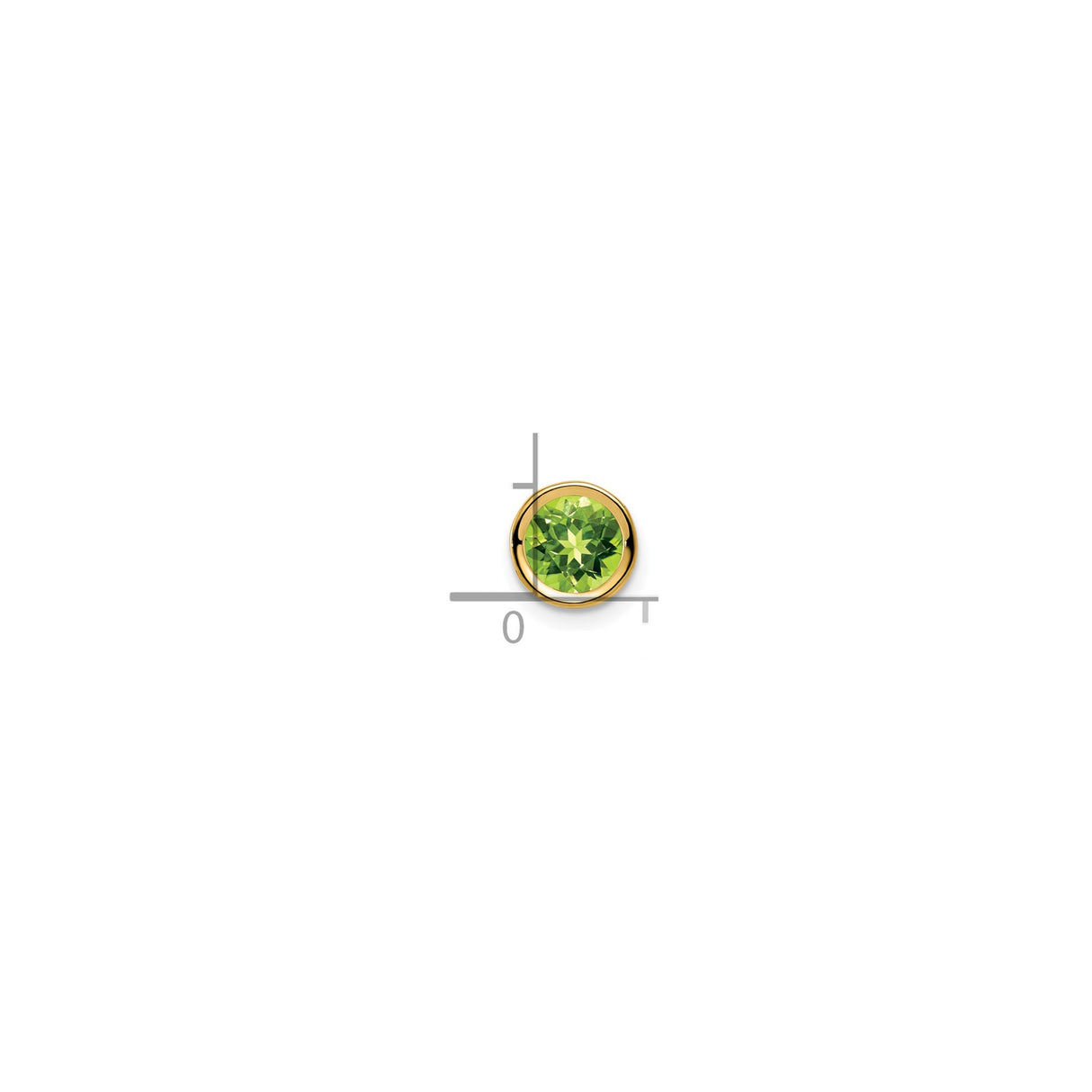 14k Yellow Gold Peridot Stud Earrings, Round Bezel Set August Birthstone Jewelry
